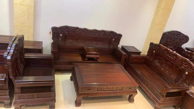 Burma rosewood Living rm 7pc Set with Certificate in Dining Tables & Sets in Markham / York Region