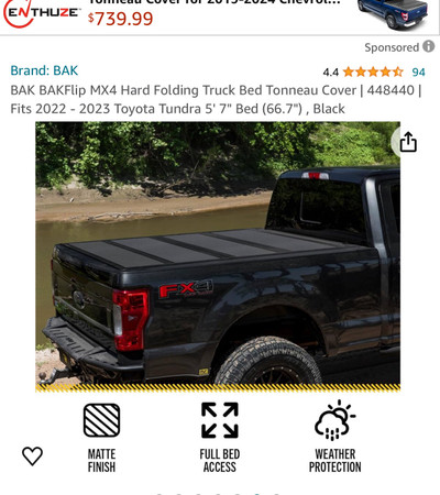 BAK BAKFlip MX4 Hard Folding Truck Bed Tonneau Cover | 448440 | 