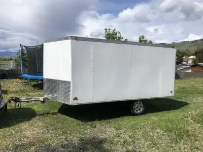 Enclosed Flaman double wide skidoo trailer. New LED running lights all around. New flat four plug, r...