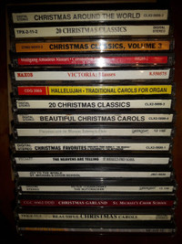 16 Christmas Holiday Season CD's & metal holder