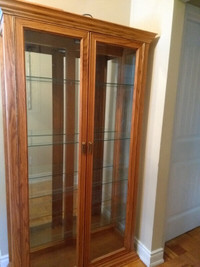 Solid oak-Display cabinet