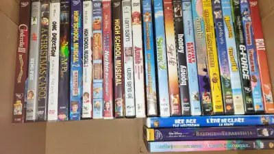 Huge lot of DVD movies, kids and teen movies. Some comedies as well. Great condition