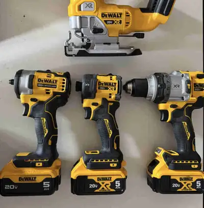 Brand new Dewalt brushless tools and batteries. DCS334…DCF913…DCF870…DCD1007…3pcs DCB205…total 7pcs,...