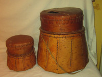 Vintage ~ Birch Bark ~ Set of 2 ~ Baskets with Lids