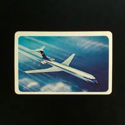 This is a vintage Nabisco Airliners of the World trading card featuring British Aircraft Super VC 10...