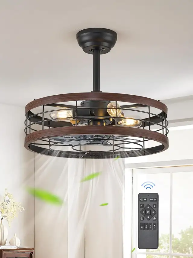 LEDIARY 20" Fandelier Ceiling Fan – Bladeless, LED Light, Remote in Indoor Lighting & Fans in Mississauga / Peel Region - Image 4
