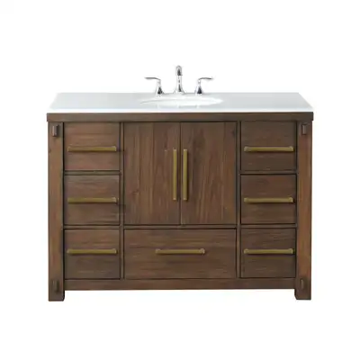 BRAND NEW 48'' Hardwood Single Bathroom Vanity with Marble Top, View more