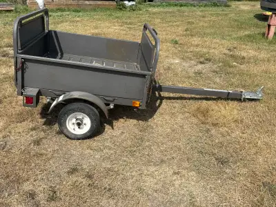 For sale small trailer Front and back sides move down Then you have a trailer 53 inches wide x 8 ft...