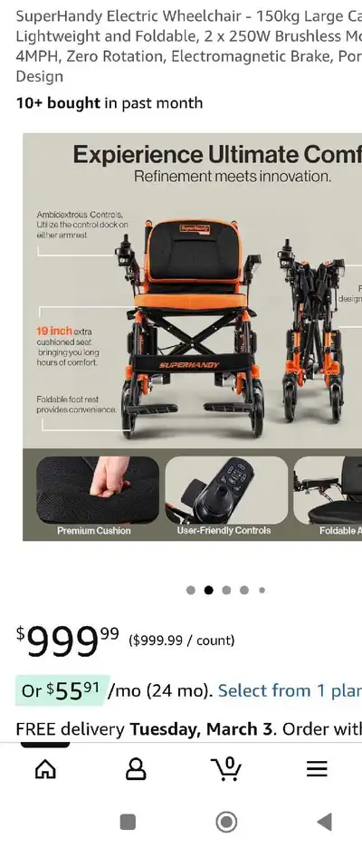 Ultra-Lightweight Folding Power Chair Eletric  SuperHandy GoRide, View more