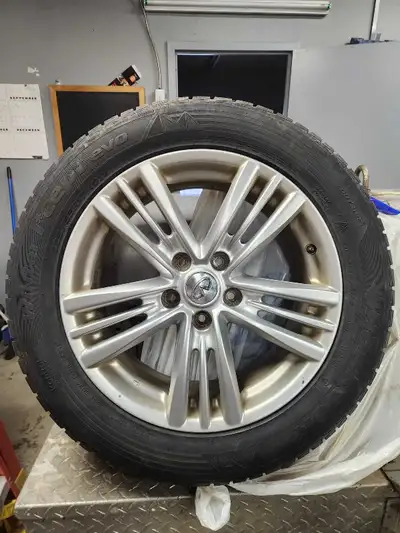 Set of 4 winter tires 225/55 R17 on alloy rims Came off a Infiniti G37x Used for half a winter seaso...