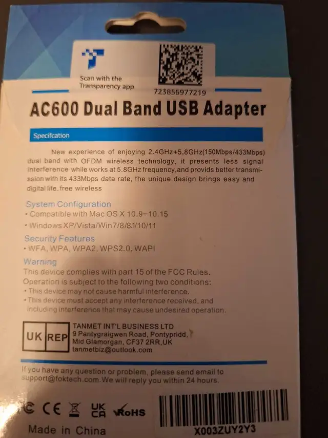 Foktech AC600 Adapter in Networking in Cambridge - Image 3