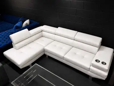 White Leather Sectional, View more