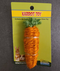 NEW IN PACKAGE - Carrot Chew Toy for Pets - Rabbits, Guinea Pigs