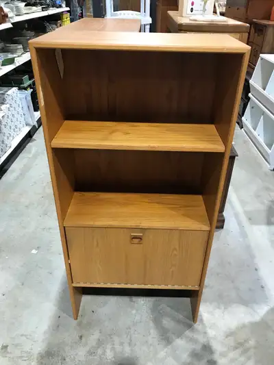 Wood Bookshelf with fold out compartment 24 x 12 x 49, View more