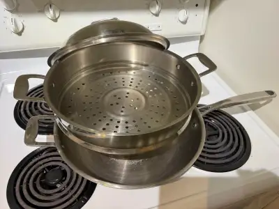 Large stainless steel steam pot, 37 cm, very good condition