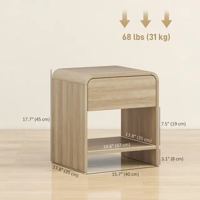  Set of 2 Modern nightstands Bedside Table with Rounded Corners in Dressers & Wardrobes in Markham / York Region - Image 4