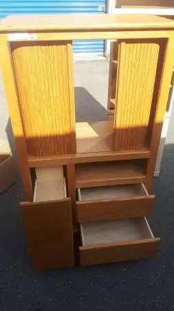 SOLID WOOD CABINET ON CASTORS, View more