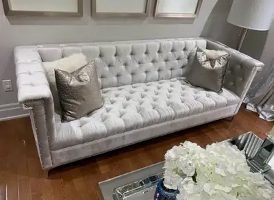 Sinatra Velvet Sofa - Silver Brussels, View more