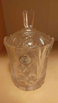 Heavy crystal lidded jar