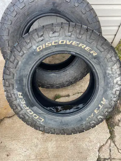 Selling two 275/70r18 cooper discoverer AT3 xlt half tread or little better no plugs or patch’s aski...
