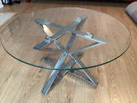 Glass and chrome accent table 