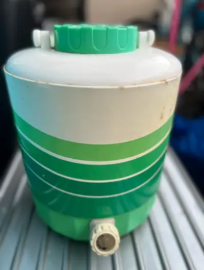 Vintage Green and White Water Cooler Jug, View more