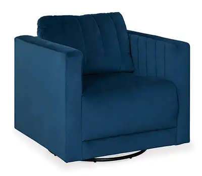 Brand New Enderlin Blue Velvet Swivel Chair on Sale for $499 Regular $729 Discontinued Floor Model C...