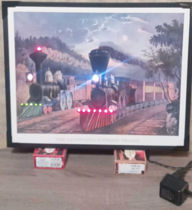 The Lighting Express trains picture with led flashing lights  dans Art et objets de collection  à Belleville