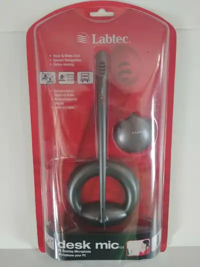 BRAND NEW SEALED--Labtec 524 Desktop Microphone Desk mic for PC, View more