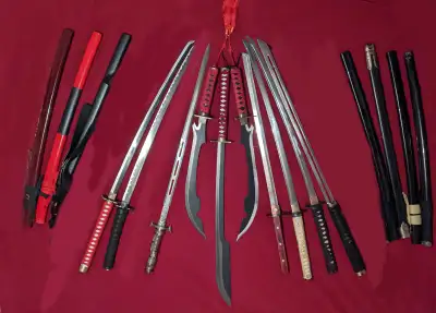10 Display Swords and two stands, View more