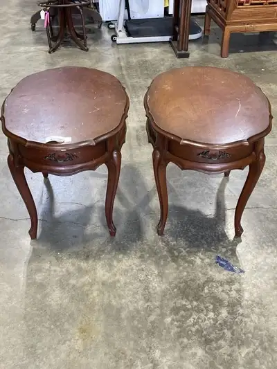 PAIR OF FRENCH PROVINCIAL END TABLES by SEBASTIA, View more