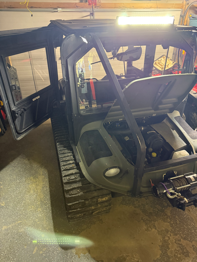 Green bush tank beast in the bush floats over muskeg with the rubber tracks with ice lugs just had a...