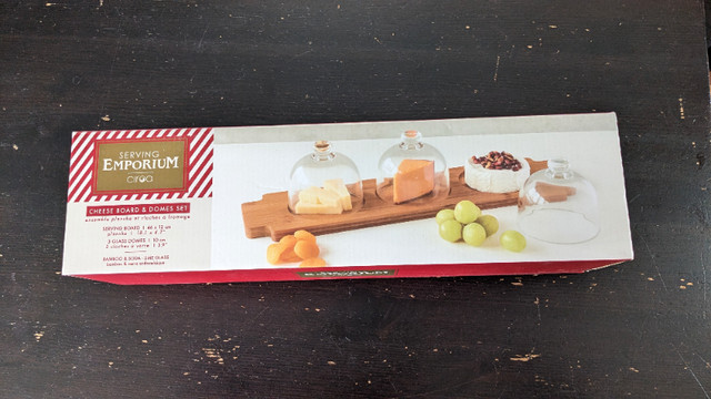 Cheese Board and Domes Serving Set - NEW in Sealed Box in Kitchen & Dining Wares in Edmonton