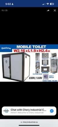 Brand neNew  Bastone Portable Restroom with Showers.