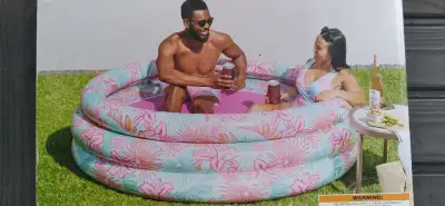 TROPICAL INFLATABLE POOL 5.5 DIAMETER, NEW IN UNOPENED BOX, INFLATED SIZE 66 INCHES X 18 INCHES HIGH...