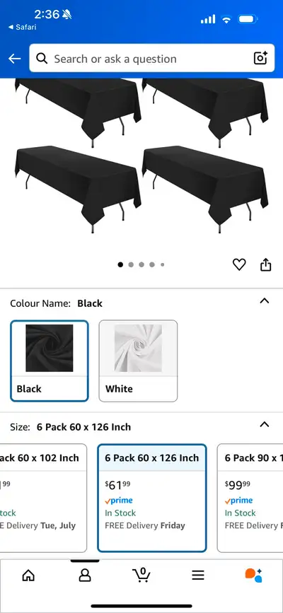 Black Table Clothes x8, View more