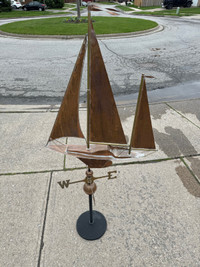 Copper large sailboat weathervane 