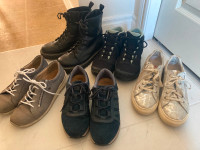 several pairs of women's shoes and boots, size 9.5-10
