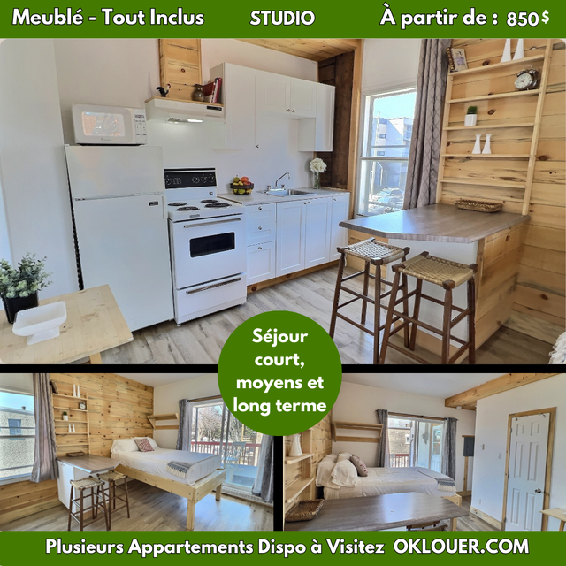 STUDIO TOUT INCLUS-MEUBLÉ A LIMOILOU