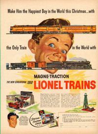 1950 (10 x 14) authentic magazine ad for Lionel Electric Trains