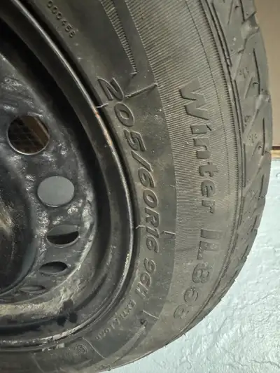 I am selling a set of four winter tires sized 205/60R16 96H, mounted on steel rims. These tires are...
