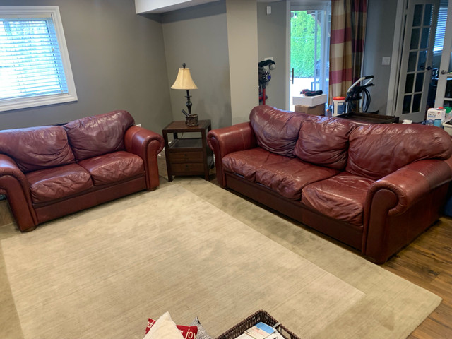 Genuine Leather Couch Set  in Couches & Futons in Barrie