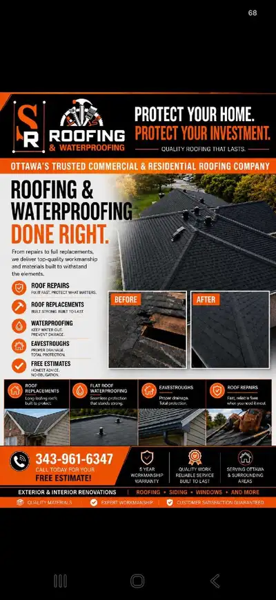 SAM'S ROOFING & WATERPROOFING * ROOF REPLACEMEMT * 343 961 6347, View more