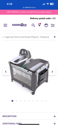 Like new Ingenuity play pen with bassinet and change table