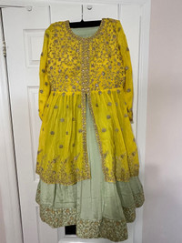 Size L - Desi/Indian party wear lehenga and open-cut top