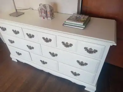 Solid wood white cream dresser/free delivery!