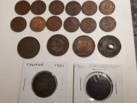 18 OLD Canada One Cent Coins - Small and Large