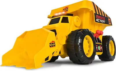 New in Box Maxx Action 2-N-1 Dig Rig Dump Truck and Front End Loader with Lights, Sounds and Motoriz...