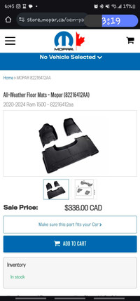 Ram 1500 2019-2024 mopar all weather mats