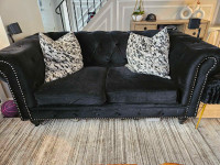 Free sofa and love seat, black velvet 